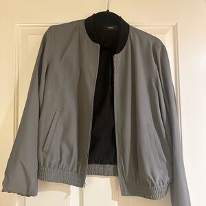 NWOT Theory Earth Green / Charcoal Bomber Jacket for Women